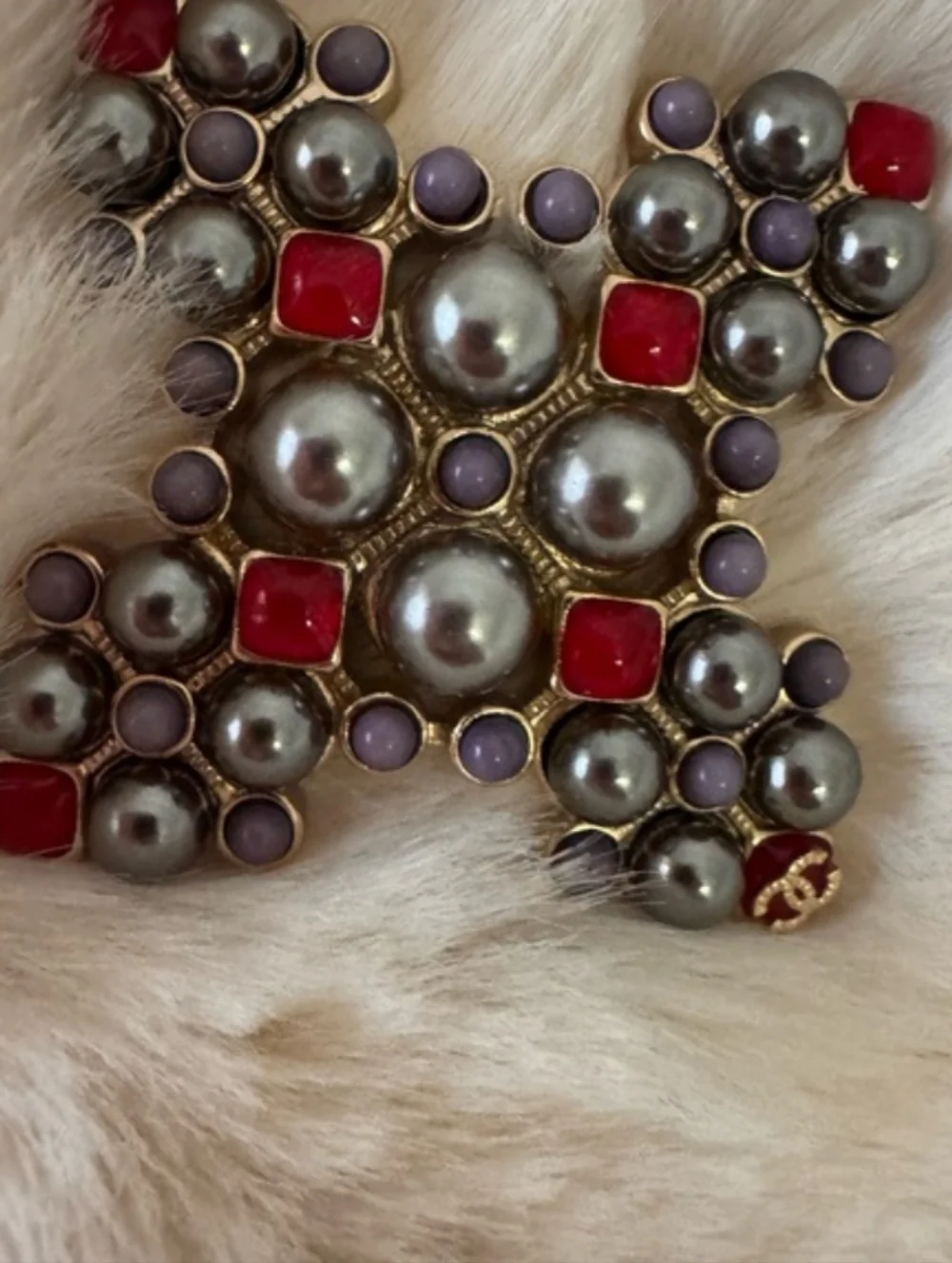 CHANEL Statement Brooch Rare Vintage Cross Made In France